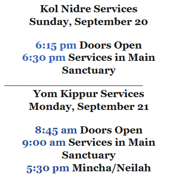 Adat Shalom High Holiday Information